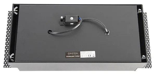 Set van 6 Inbouwspot zwart AR111 draai- en kantelbaar trimless 2-lichts - Oneon