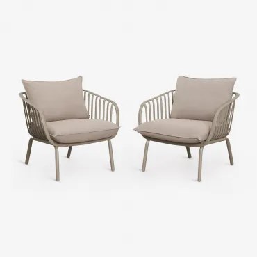 Set Van 2 Tuinstoelen Van Staal En Polypropyleen Aradina Moka Bruin - Sklum