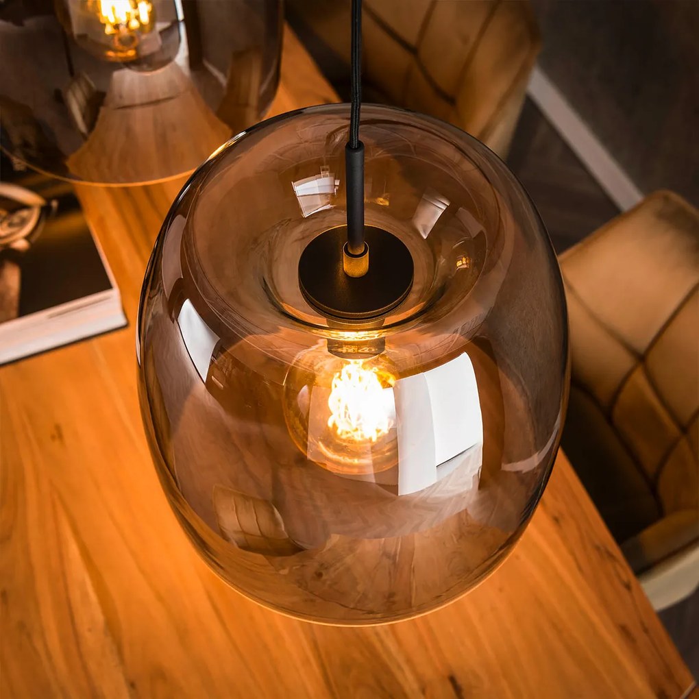 Eettafel Hanglamp Grijs Rook Glas