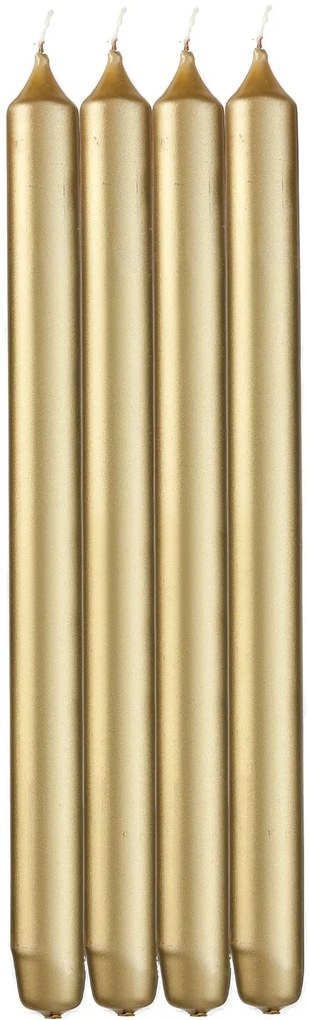 HEMA Lange Huishoudkaarsen Ø2.2x29 Goud - 4 Stuks (goud)