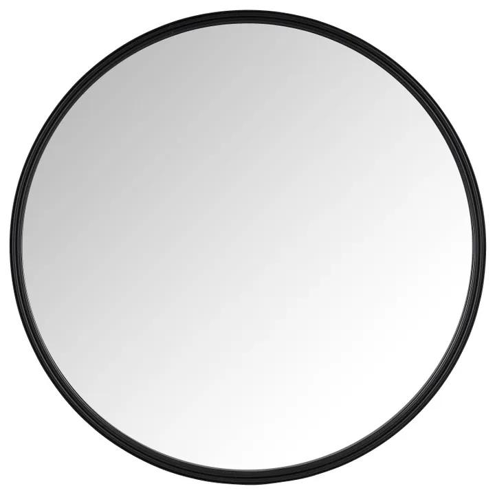 Spiegel rond met metalen lijst - zwart - ø30 cm