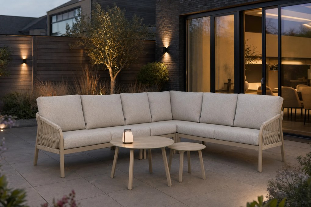 Hoek loungeset 6 personen Rope Taupe  Lifestyle Garden Furniture Biagio