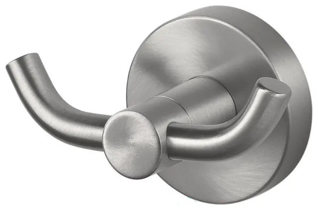 Haceka Kosmos Handdoekhaak - rond - dubbel - geborsteld RVS 1208615