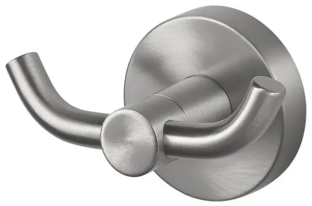 Haceka Kosmos Handdoekhaak - rond - dubbel - geborsteld RVS 1208615