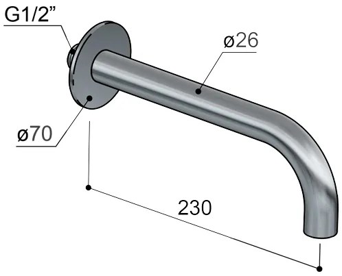 Hotbath Cobber baduitloop 22.5cm koper geborsteld PVD