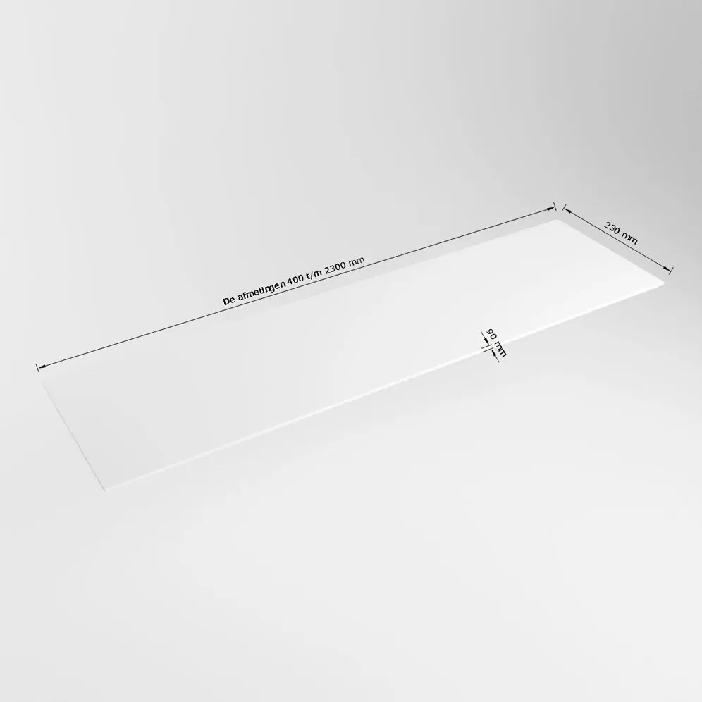 Mondiaz wastafelblad solid surface 80cm talc