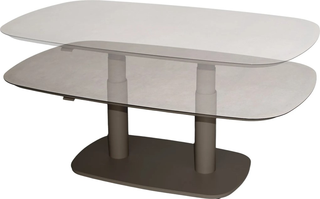 Paros in hoogte verstelbare tafel printed ceramic 140x85 cm terre Taste 4SO