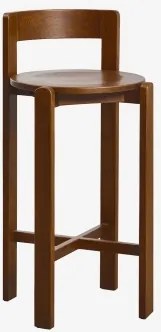 Set Van 2 Hoge Krukken Van Eikenhout Noreli ↑75 Cm & Donker Eiken Bruin - Sklum