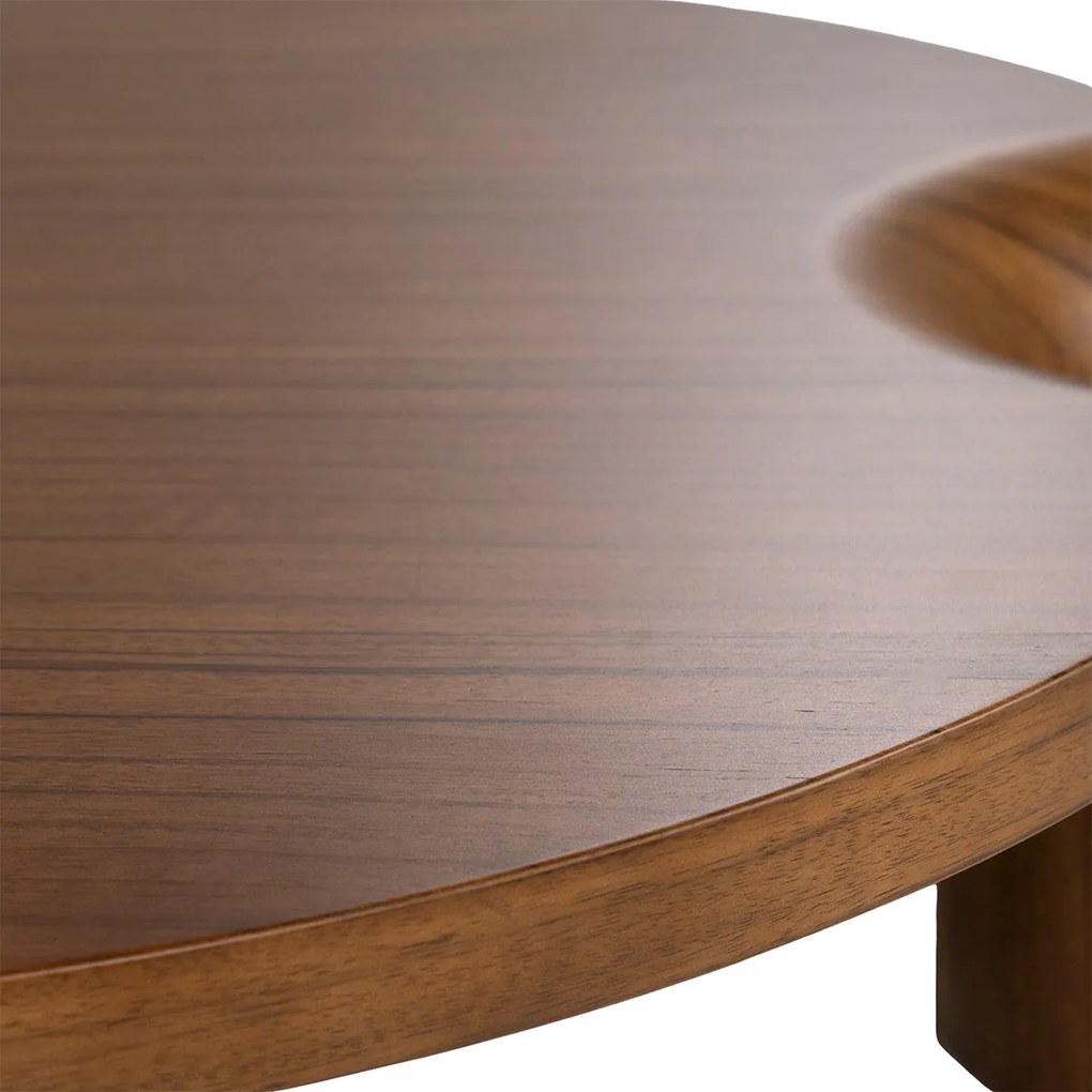 Organische Walnoot Salontafel - 110 X 110cm.