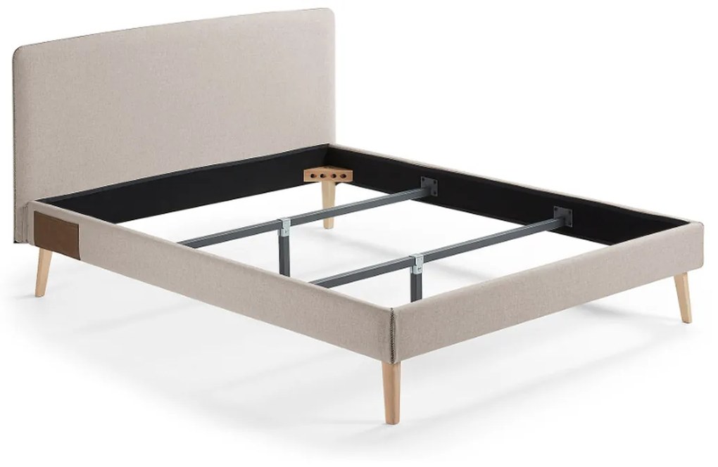 Kave Home Dyla Grijze Stof Bedframe Met Wasbare Hoes 160 Cm