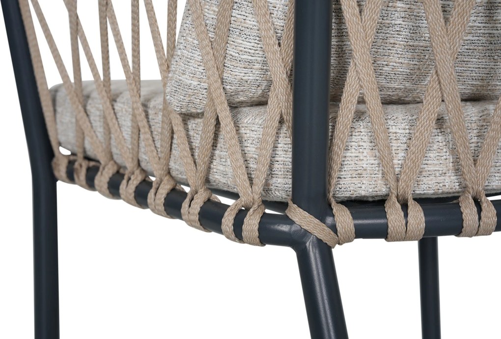 Tuinset Ronde Tuintafel 6 personen 150 cm Rope Grijs  Lifestyle Garden Furniture Morano/Arancia