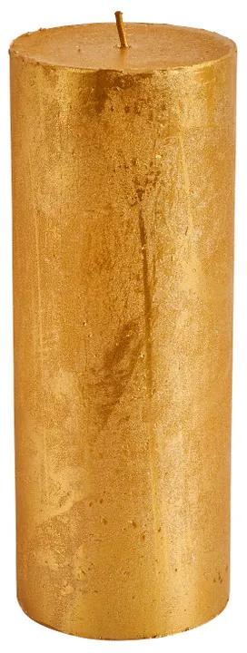 Kaars rustiek - goud - 7x18 cm