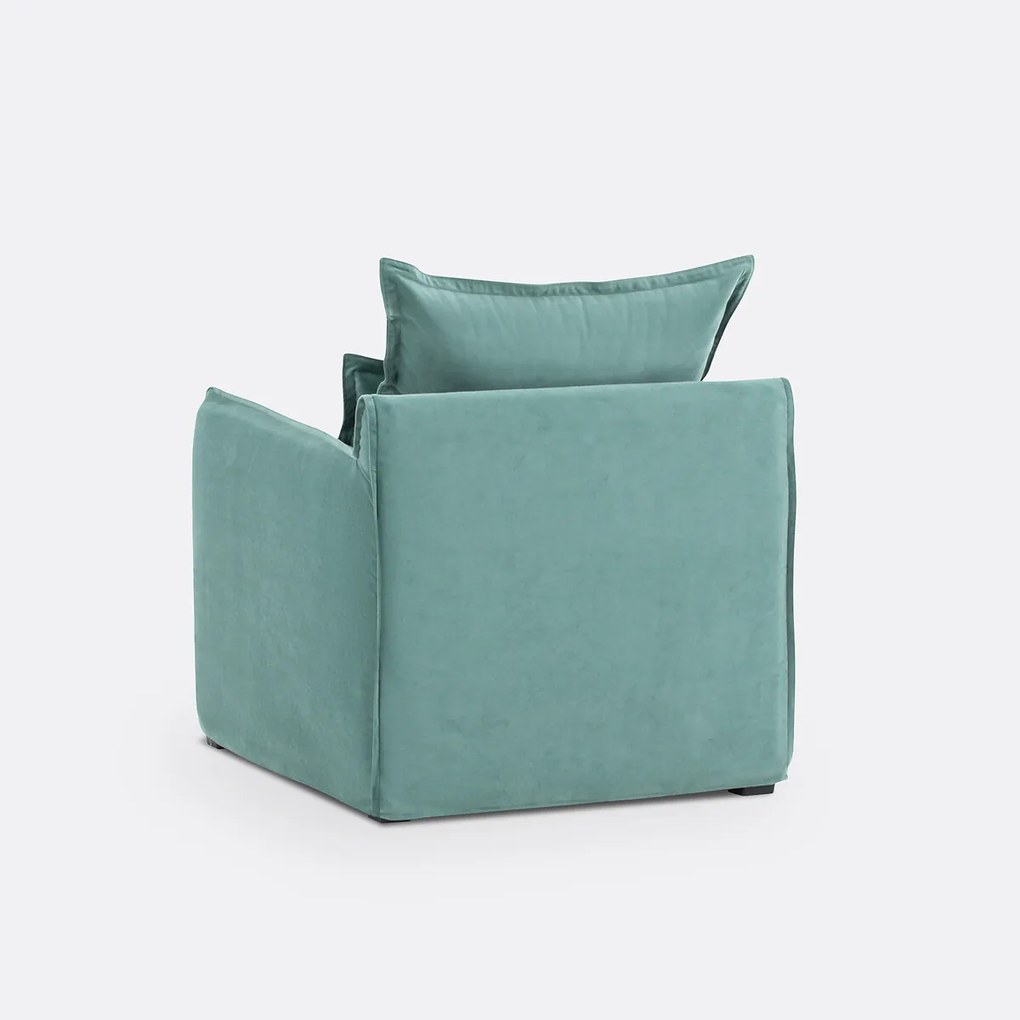 Fauteuil, afneembare hoes, fluweel, ODNA