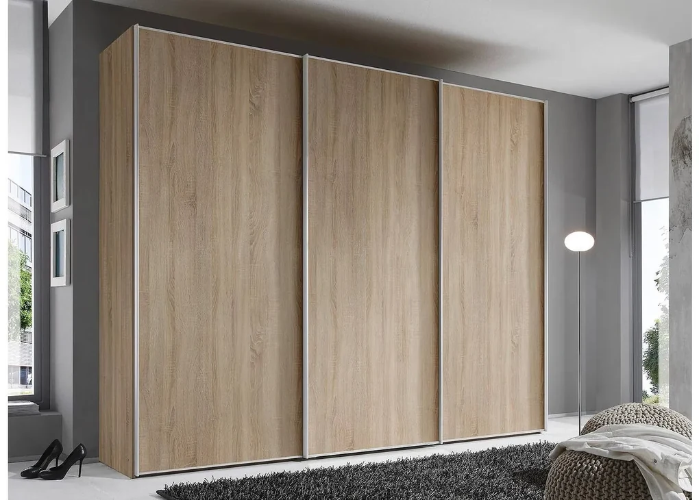 Goossens Kledingkast Big Choice Type 01 163, Slaapkamerkast 280 cm breed, 222 cm hoog, 3 schuifdeuren