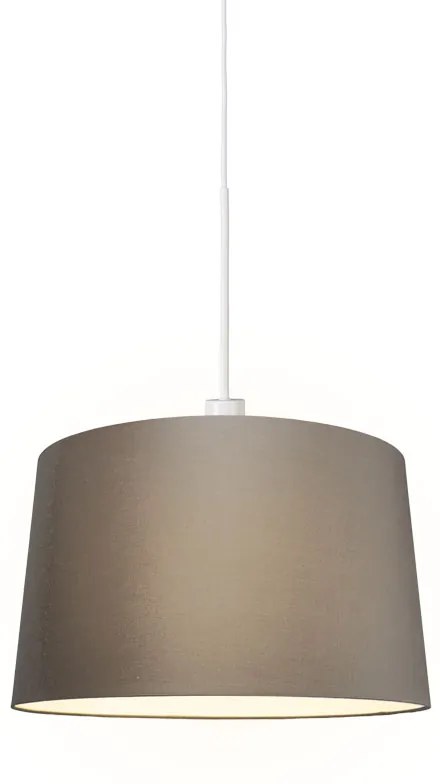 Moderne hanglamp wit met kap 45 cm taupe - Combi 1