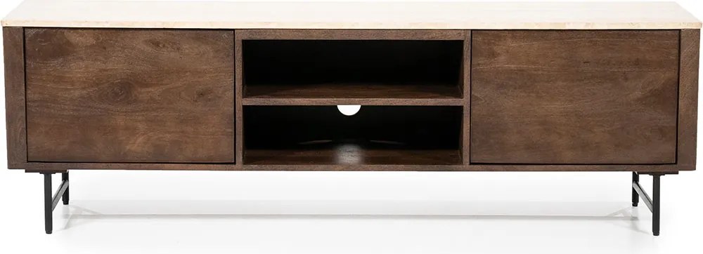 Tv-meubel Met Travertin Blad 170 Cm - 170x40x52cm.