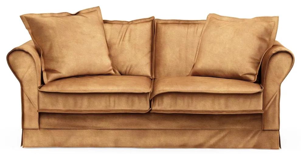 Rivièra Maison - Carlton Sofa 2,5 Seater, velvet, cognac - Kleur: bruin