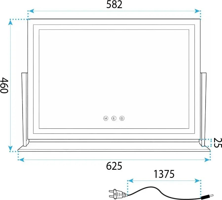 LED Spiegel STUDIO L.Gold 58x45