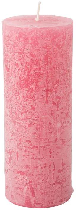 Kaars rustiek - roze - 7x18 cm