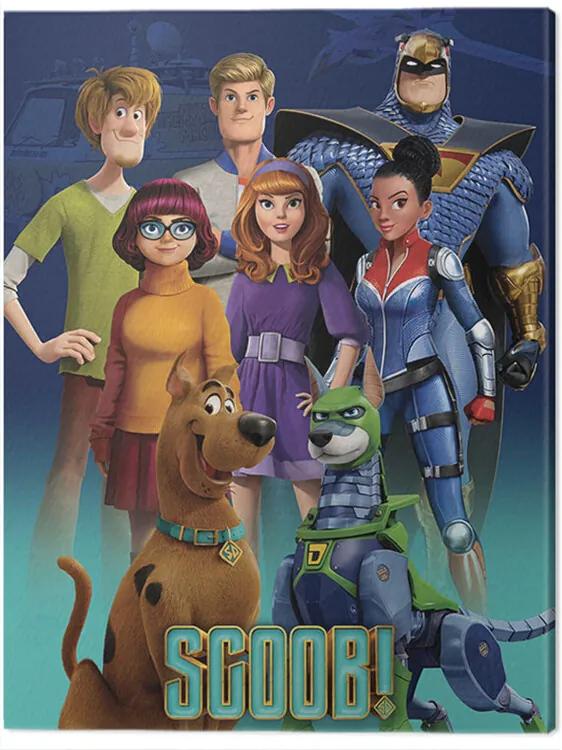 Print op canvas Scoob! - Scooby Gang and Falcon Force, (60 x 80 cm)