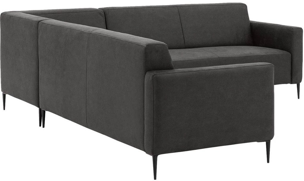 Goossens Key West antraciet, micro leer, 2,5-zits, modern design