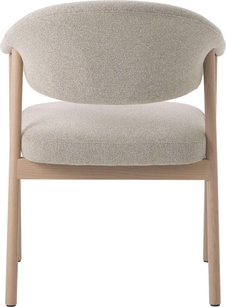 GARDA beige mélange (stof Lake 120) / gebleekt eiken geolied - GESTOFFEERDE STOEL VOOR WOONKAMER/EETKAMER