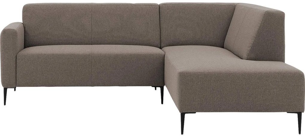 Goossens  Key West bruin, stof, 2-zits, modern design met ligelement rechts