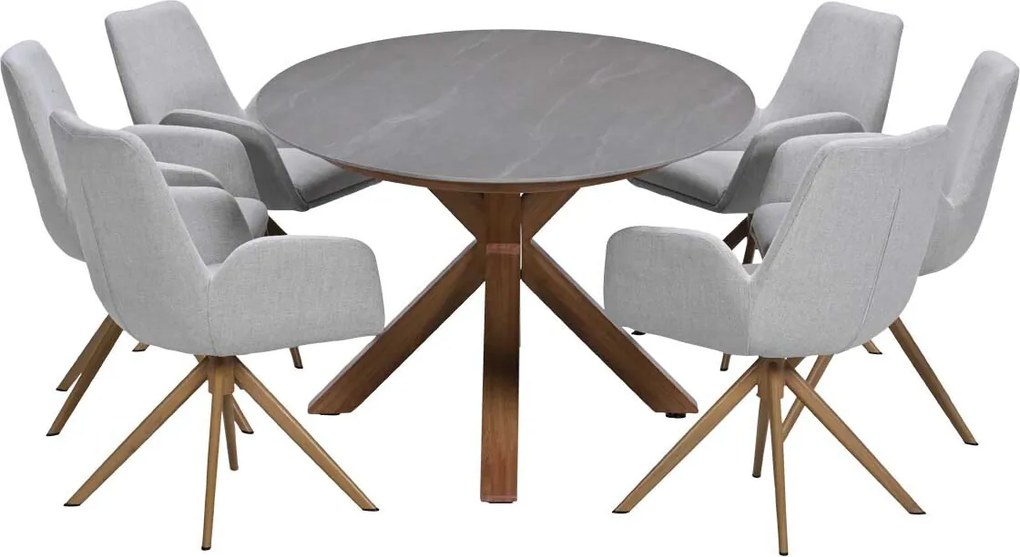 Garden Impressions Amalia tuinset draaibaar 7-delig - Scot tuintafel 230x115 cm