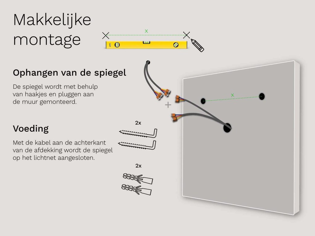 SMART spiegel met LED verlichting M1 premium + Samsung SmartPanel