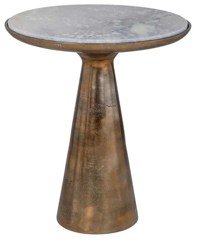 Richmond Interiors Ethan Aluminium Bijzettafel Goud 46 Cm - 46 X 46cm.