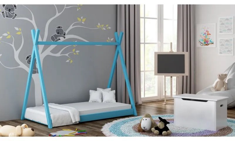Peuter Blauw Eenpersoons hemelbed - Titus Tipi-stijl voor kinderen Kinderen Peuter Junior 5056231719193 Children's Beds Home, 140x70, Geen Children's