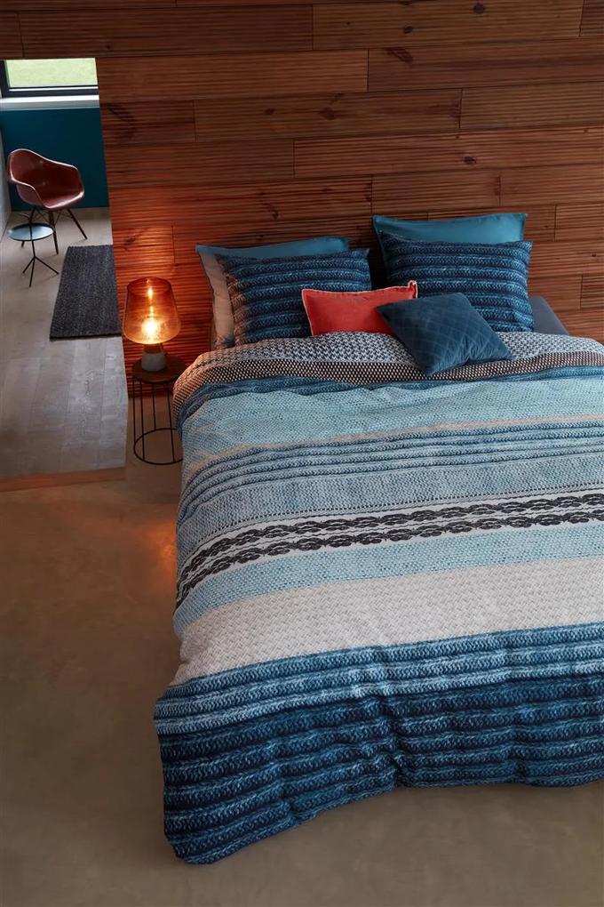 Beddinghouse | Dekbedovertrekset Jools lits-jumeaux xl: breedte 260 cm x lengte 200/220 cm blauw dekbedovertreksets geborstelde keperstof bed & bad beddengoed