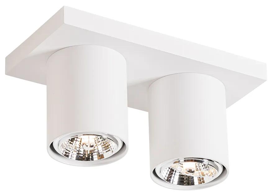 Moderne plafondSpot / Opbouwspot / Plafondspot wit 2-lichts - Tubo Modern GU10 Binnenverlichting Lamp