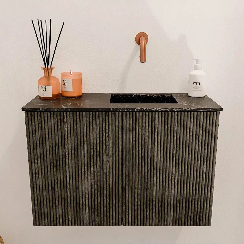 Mondiaz Joya DLux 60cm toiletmeubel shadow met wastafel faye rechts zonder kraangat lava