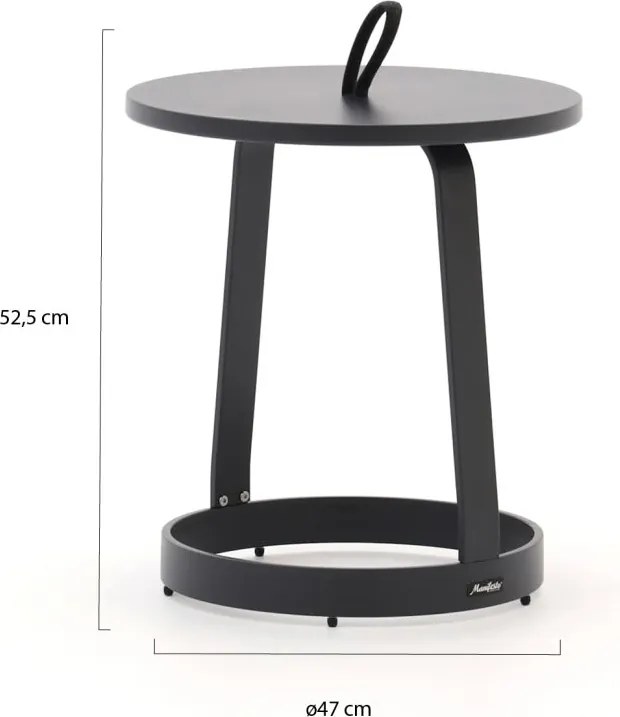 Bijzettafel tuin Manifesto  | Rond  | Tuintafel Aluminium | Ø47cm | Kees Smit Tuinmeubelen