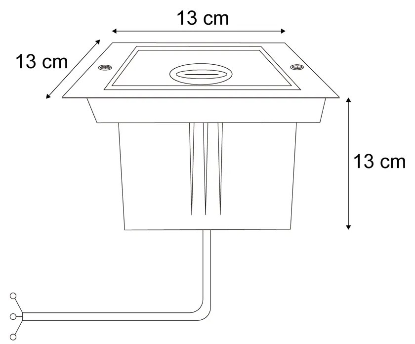 Buitenlamp Moderne grondspot grijs beige GU10 50mm draai- en kantelbaar IP65 - Oneon Modern GU10 IP65 Buitenverlichting vierkant