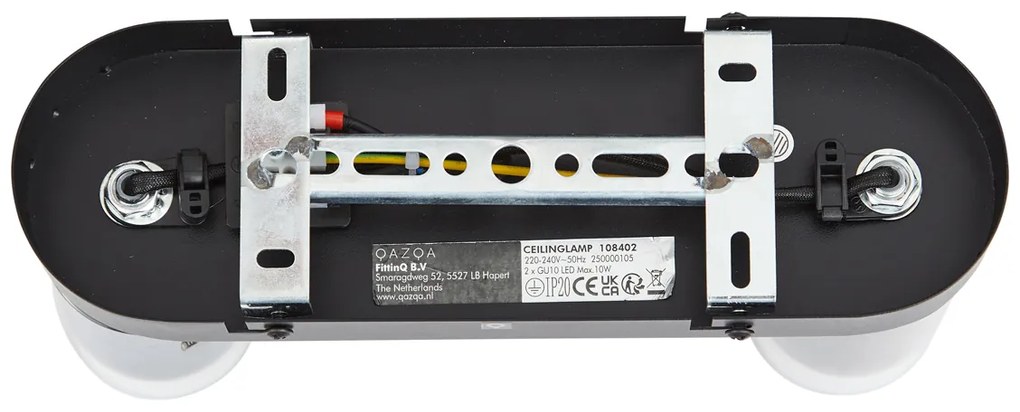 Moderne plafondspot gunmetal 2-lichts draai- en verstelbaar - Drain