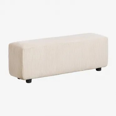 Lage Armleuning 113x30 Cm Voor Modulaire Bruna Bank Linnen Fluweel Linnenbeige - Sklum