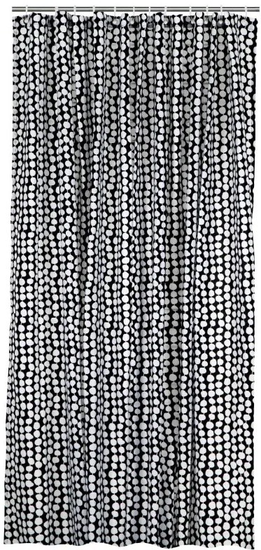 Douchegordijn 180x200cm Textiel -zwart/wit (zwart/wit)