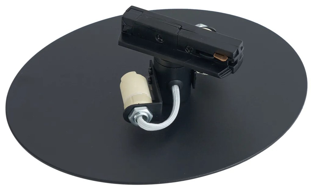 Moderne plafondlamp zwart voor railsysteem 1-fase 2-lichts - Iconic Pulley