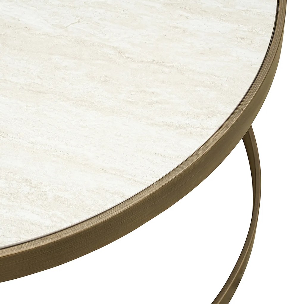 Richmond Interiors Tivoli Ronde Salontafelset Beige Goud - 91 X 91cm.