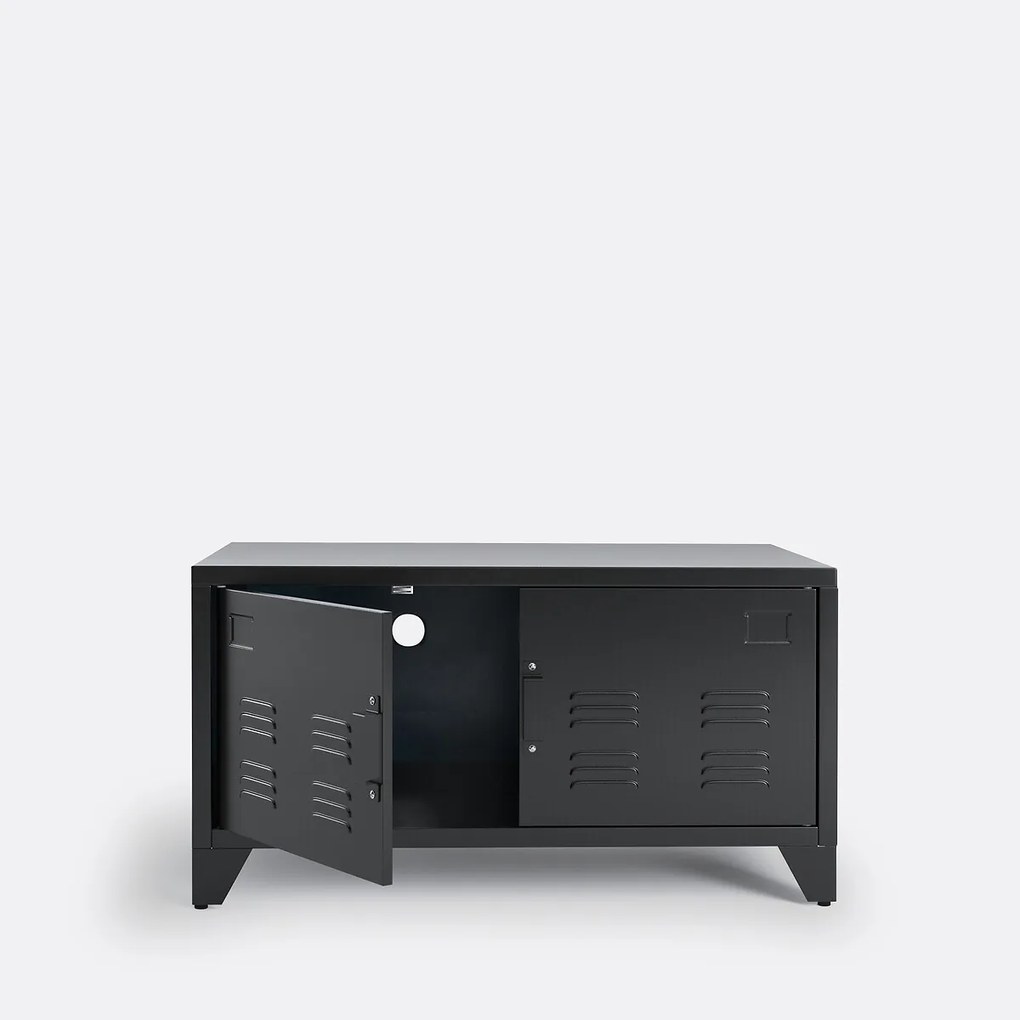 Laag meubel in metaal, 2 deuren, Hiba