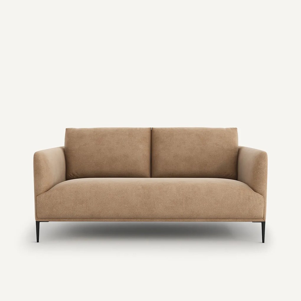 Compacte zitbank in stonewashed fluweel, Oscar, design E. Gallina