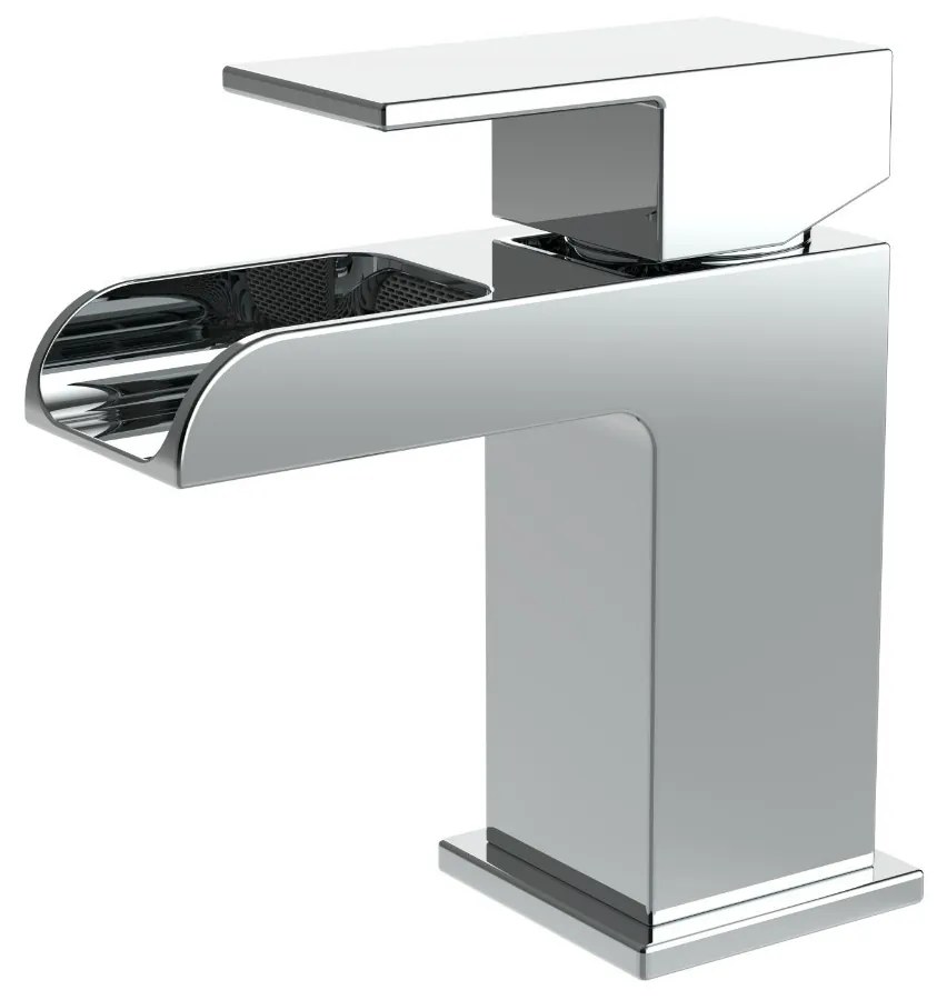 Sanigoods Luan waterval wastafelkraan rechthoekig chroom