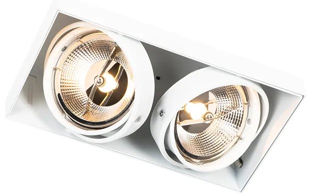 Set van 6 Inbouwspot wit GU10 AR111 trimless 2-lichts - Oneon GU10 Binnenverlichting Lamp