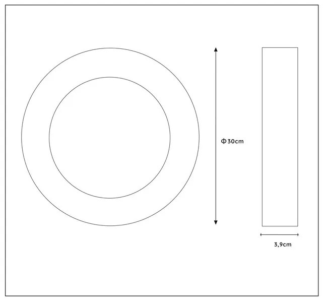 Lucide Brice ronde plafondlamp 30cm 30W wit