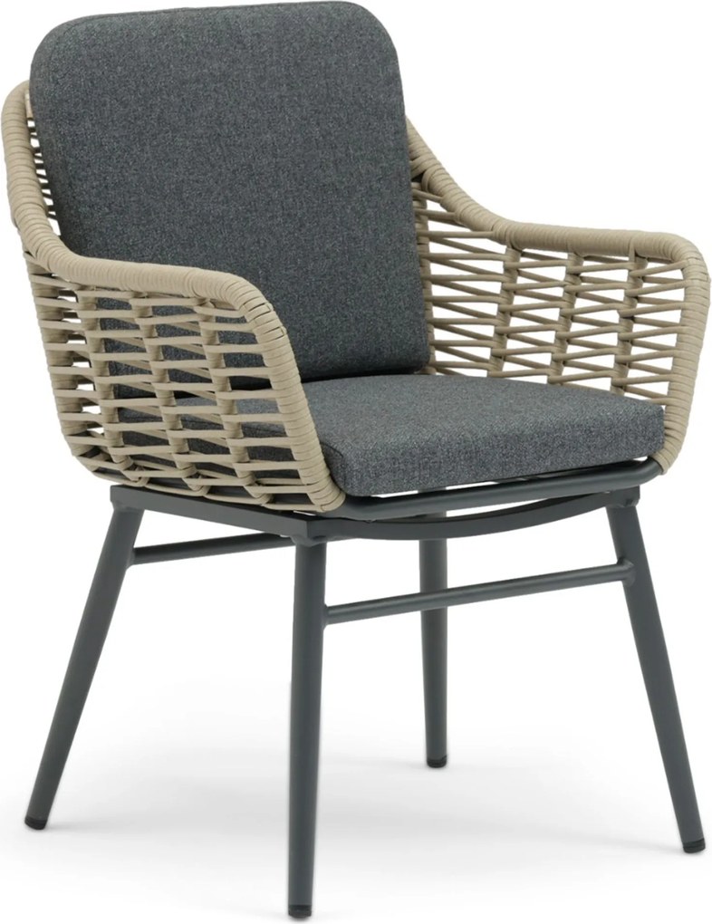 Tuinset 4 personen 120 cm Rope Grijs Coco Antoni/Rockville