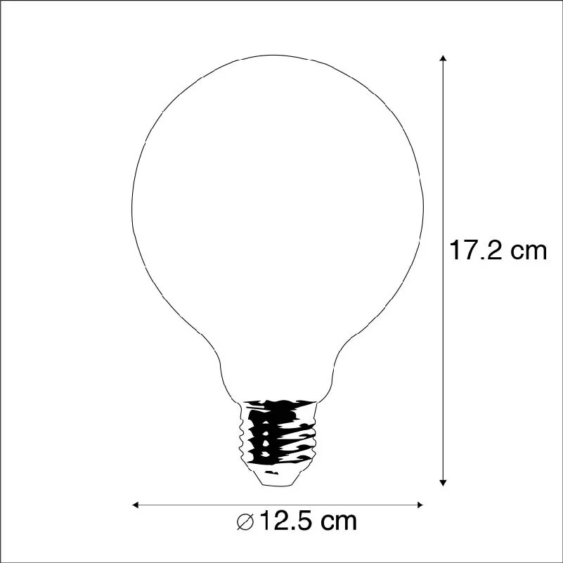 Set van 3 E27 dimbare LED lampen G125 goud 5W 450 lm 2200K