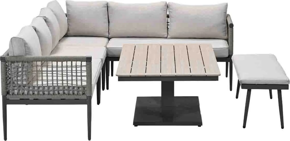 Garden Impressions Burela - Brugge lounge dining set 6-delig rechts - taupe