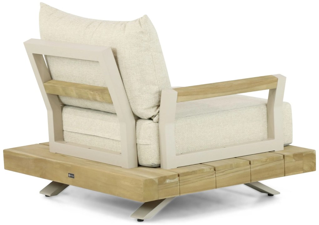 Tuinstoel Aluminium/teak Taupe-naturel-bruin Santika Supreme